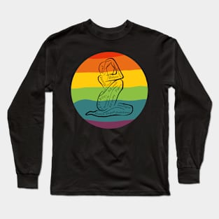 Pride flag and line art Long Sleeve T-Shirt